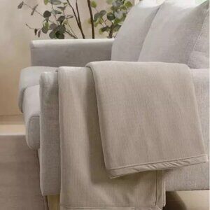 Jennifer Adams Chenille Corduroy Blanket Throw, Coffee, NWOT